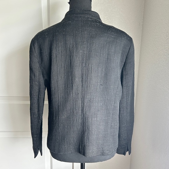 LOFT Black Open Front Cotton Polyester Blazer - Picture 3 of 5